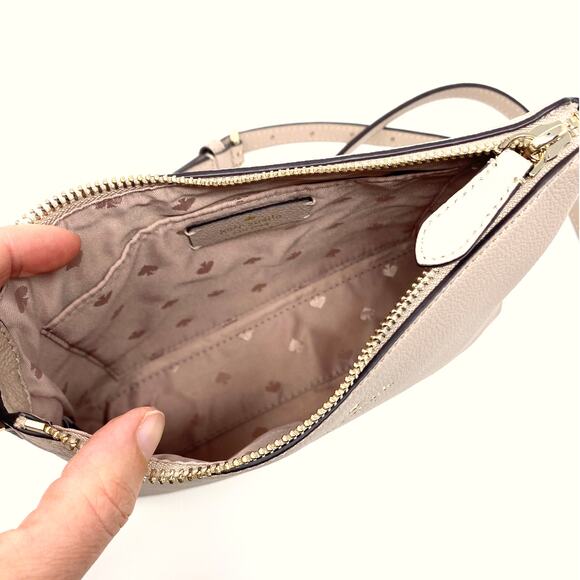 Kate Spade Bailey Crossbody Purse Bag in Warm Beige Leather k4651 - Picture 3 of 3